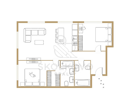 3-х комнатная квартира площадью 105,9 кв.м.