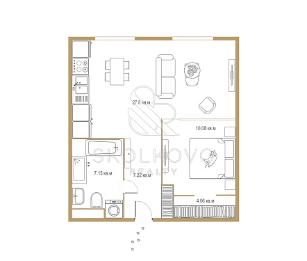 2-х комнатная квартира площадью 60 кв.м.