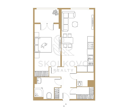 2-х комнатная квартира площадью 63 кв.м.