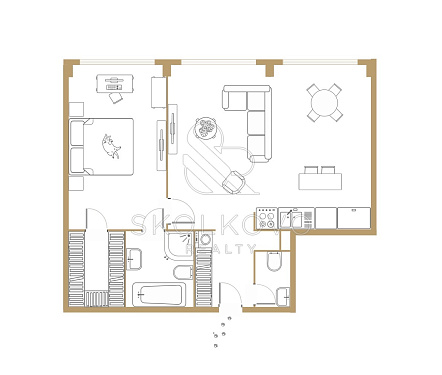 2-х комнатная квартира площадью 68 кв.м.