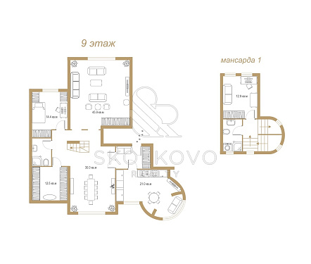  пентхаус площадью 250 кв.м.