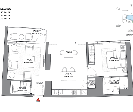  аппартаменты площадью 80 кв.м.