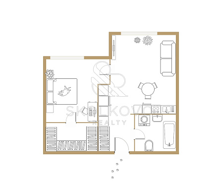 2-х комнатная квартира площадью 42 кв.м.
