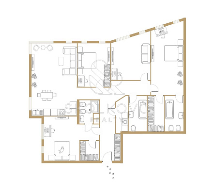 5-и комнатная квартира площадью 230 кв.м.