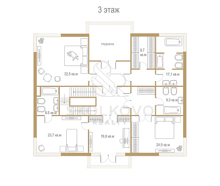 11-и комнатный дом площадью 720,9 кв.м.