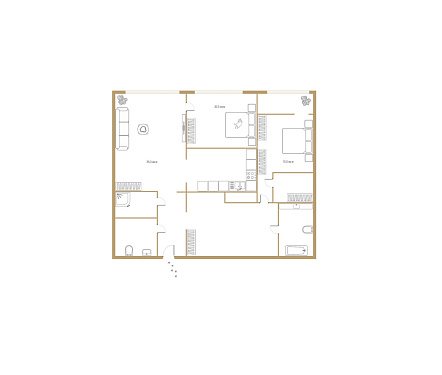 3-х комнатная квартира площадью 113 кв.м.