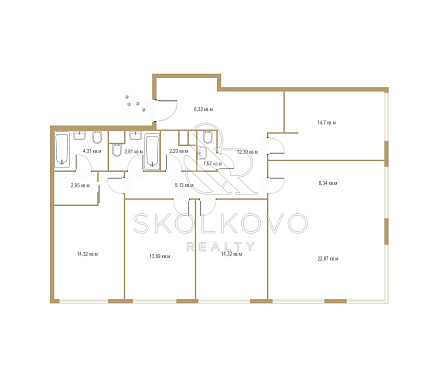 5-и комнатная квартира площадью 127,2 кв.м.