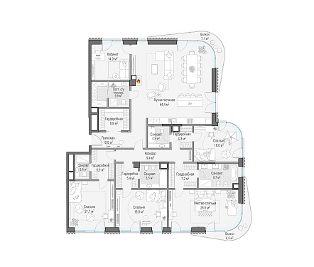  квартира новостройка площадью 250,3 кв.м.