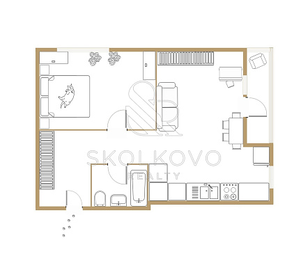 2-х комнатная квартира площадью 62 кв.м.