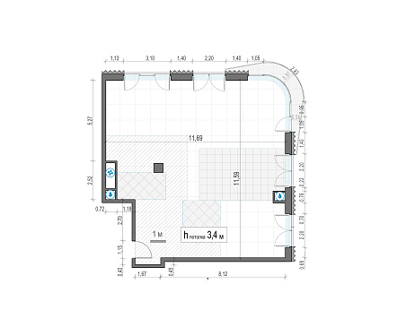 квартира новостройка площадью 121,1 кв.м.