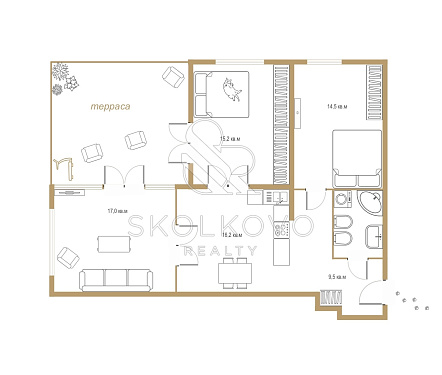 3-х комнатная квартира площадью 100 кв.м.