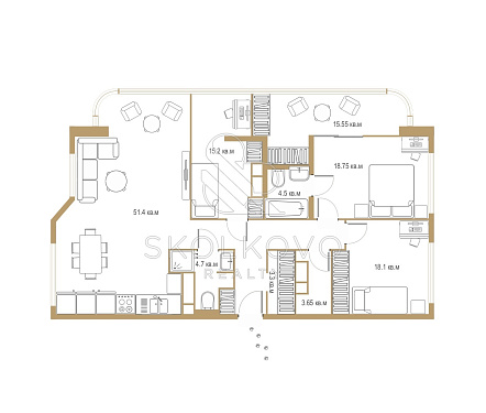 4-х комнатный апартамент площадью 150 кв.м.