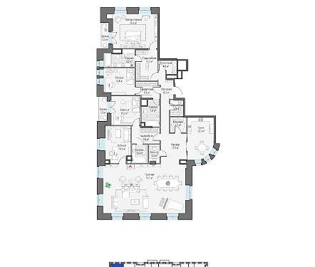  квартира новостройка площадью 259,1 кв.м.