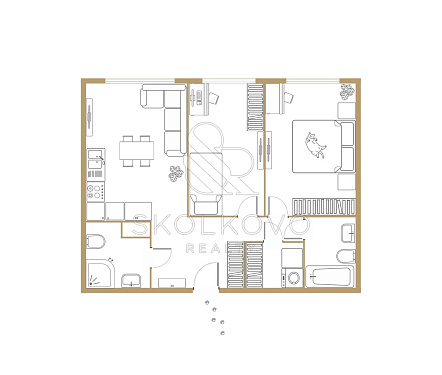 3-х комнатная квартира площадью 74 кв.м.