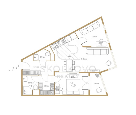 3-х комнатная квартира площадью 69 кв.м.