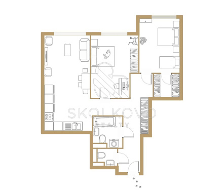 3-х комнатный апартамент площадью 78,7 кв.м.