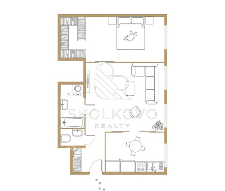 2-х комнатная квартира площадью 51,7 кв.м.