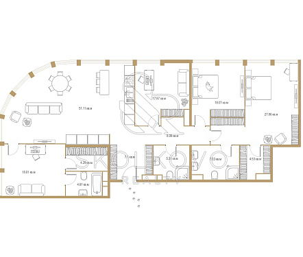 3-х комнатный апартамент площадью 175 кв.м.