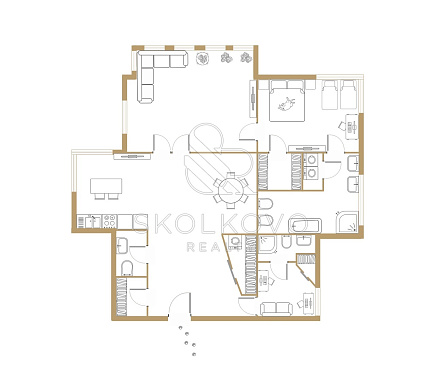 3-х комнатная квартира площадью 163,4 кв.м.