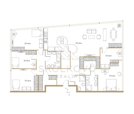 6-и комнатная квартира площадью 303 кв.м.