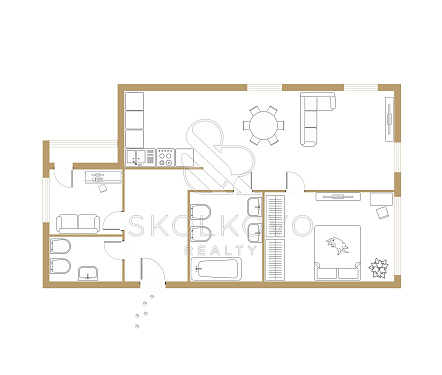 3-х комнатная квартира площадью 87,5 кв.м.